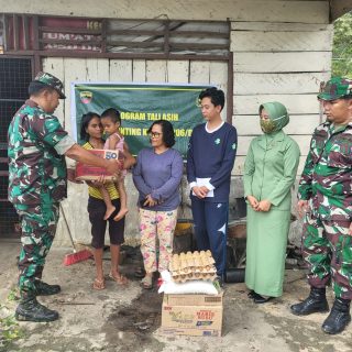 Koramil 05 Tanah Pinem,Berikan Bantuan Asumsi Gizi Bagi Anak Stunting