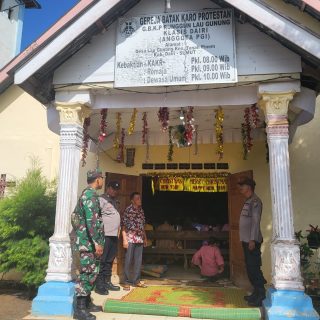 Ciptakan Situasi Aman Babinsa Koramil 05 Tanah pinem Laksanakan PAM Gereja