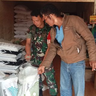 Cek Ketersedian Pupuk Bersubsidi,Babinsa Koramil 01 Sumbul Sambangi Kios Pupuk