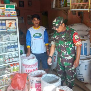 Cek Ketersedian Pupuk Bersudsidi Dan Obat Obatan,Babinsa Sambangi Kios Pupuk