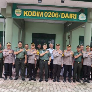 Dandim 0206 Dairi,Sambut Kunjungan Silahturahmi Kapolres Dairi Ke Makodim 