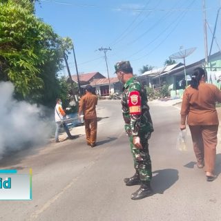 Antisipasi DBD, Babinsa 05 Tanah Pinem,Turut Serta Dalam Giat Penyemprotan( FOGING) Kerumah Warga 