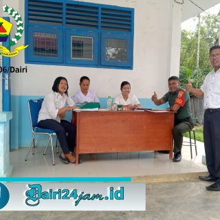 Babinsa Koramil 05 Kuta Buluh ,Silahturahmi Dengan Guru Di SLTP N1 Tanah Pinem