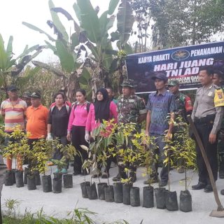 Peringati Hari Juang TNI Ke-78,Koramil 06 Kerajaan Laksanakan Karya Bhakti Penanaman Pohon