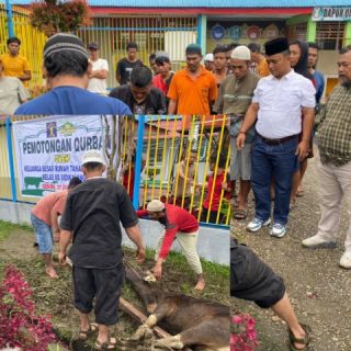 Perayaan Idul Adha 1445 H,Karutan Kelas II B Sidikalang Bersama WBP Laksanakan Pemotongan Hewan Qurban