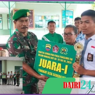 Kodim 0206/ Dairi Serahkan Penghargaan Kepada SMAN 1 Sitellu Tali Urang Julu