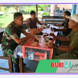 Manfaatkan Warung Kopi, Sarana Babinsa Melaksanakan Komsos Dengan Warga Binaan