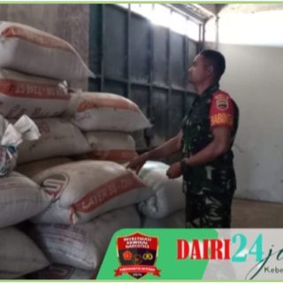 Memastikan Stok Gabah dan Beras Tetap Aman, Babinsa Koramil 01/ Sumbul Sambangi Kilang Padi