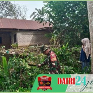 Babinsa Koramil 05/ Tanah Pinem Gotong Royong Bersama Warga Binaan