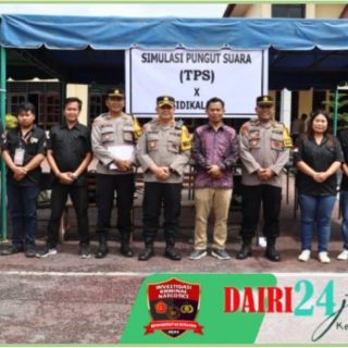 Polres Dairi Bersama KPU dan Bawaslu Gelar Simulasi Pengamanan di TPS