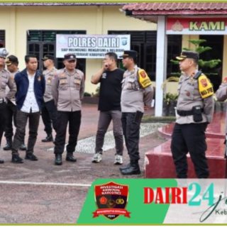 Antisipasi Kericuhan Pilkada, Polres Dairi Gelar Simulasi Pengamanan Seputar Mako Polres