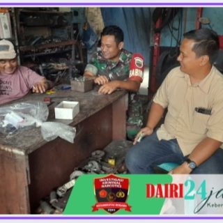Berikan Motivasi dan Semangat, Babinsa Komsos Dengan Pemilik Bengkel di Desa Binaan