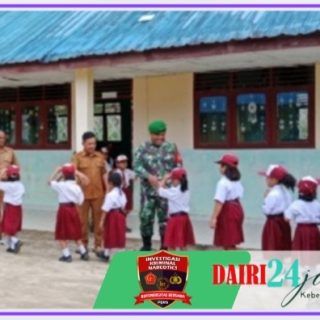 Bangkitkan Semangat Belajar, Babinsa Beri Motivasi Kepada Siswa Siswi SDN 033934 Tinada