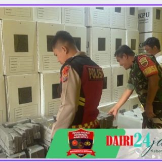 Babinsa Koramil 07/ Salak Laksanakan Monitoring Gudang Logistik KPU Pakpak Bharat