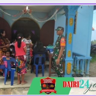 Babinsa Koramil 05/ TP Amankan Kegiatan Ibadah Minggu di Desa Mangan Molih