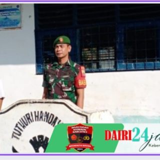 Tumbuhkan Rasa Cinta Tanah Air, Babinsa Koramil 05/ Jadi Pembina Upacara di SMPN1 Kuta Buluh
