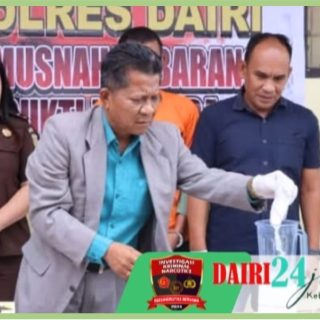 Sat Narkoba Polres Dairi Musnahkan Barang Bukti Narkoba Berupa Sabu dan Ganja