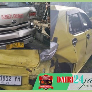 Sopir Ngantuk, Bus Lalupa Karona Seruduk Mobil Ayla 