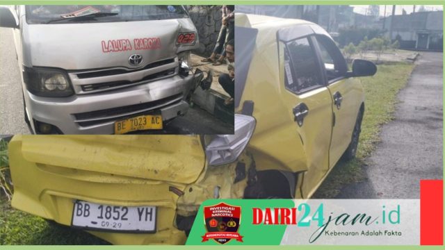 Sopir Ngantuk, Bus Lalupa Karona Seruduk Mobil Ayla 