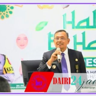 Bupati Dairi Hadiri Halal Bihalal Hari Raya Idul Fitri Polres Dairi
