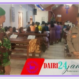 Sinergitas TNI-Polri: Babinsa dan Bhabinkamtibmas Amankan Ibadah Minggu di Gereja GKPPD Kerajaan