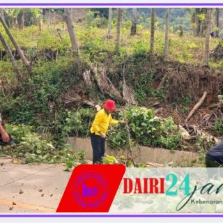 Babinsa Koramil 05/Tanah Pinem Laksanakan Gotong Royong Bersama Forkofincam Dan Warga Desa Kita Buluh