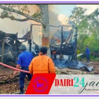 Kebakaran Hanguskan Gubuk Perladangan di Desa Kalang Baru Sidikalang, Api Berhasil Dipadamkan Cepat