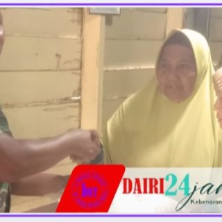 Wujud Nyata Kepedulian TNI: Danramil 01/Sumbul Salurkan Bantuan Sembako bagi Korban Kebakaran di Desa Pangguruan