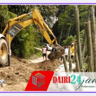 BPBD Dairi Gerak Cepat Tangani Jalan Amblas di Pegagan Hilir Atas Instruksi Bupati