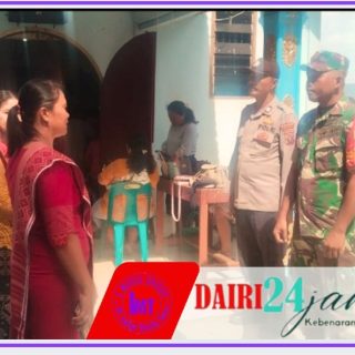 Babinsa Koramil 05/Tanah Pinem Dan Bhabinkamtipmas Polsek Tanah Pinem Amankan Ibadah Minggu di GBKP Kutabuluh