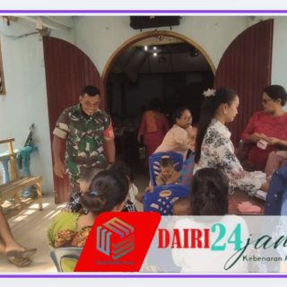 Babinsa Koramil 05/Tanah Pinem Amankan Ibadah Minggu di GBKP Kutabuluh