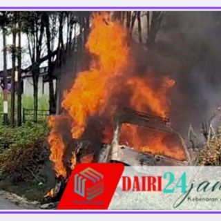 Satu Unit Minibus Hangus Terbakar di Jalinsum Sitinjo, Dua Orang Dilarikan ke RSUD Sidikalang