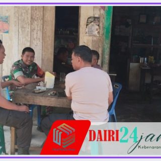 Perkuat Sinergitas Babinsa Koramil 05/Tanah Pinem dan Bhabinkamtipmas Polsek Tanah Pinem Ngopi Bareng