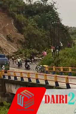 Jalinsum Sidikalang–Dolok Sanggul Putus Total Akibat Longsor di Parbuluan V