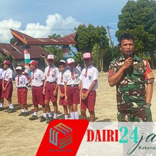 Babinsa Koramil 01/Sumbul Sosialisasikan Wawasan Kebangsaan dan Cinta Tanah Air Kepada Siswa-Siswi Sekolah Dasar
