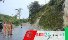 Wakil Bupati Dairi Tinjau Penanganan Longsor Di Jalan Lintas Sumatera Utara Desa Parbuluan V 