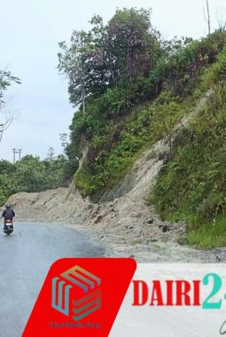 Wakil Bupati Dairi Tinjau Penanganan Longsor Di Jalan Lintas Sumatera Utara Desa Parbuluan V 
