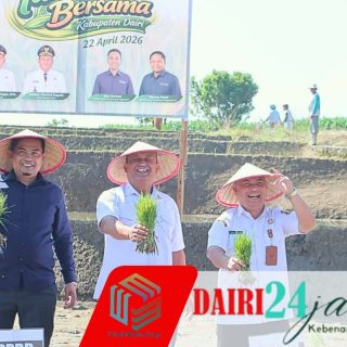 Pemkab Dairi Dan PT. Pupuk Indonesia Tanam Padi Bersama Di Desa Lumban Toruan