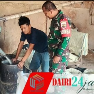 Jaga Ketahanan Pangan, Babinsa Koramil 01/Sumbul Cek Stok Beras di Kilang Padi Pegagan Julu