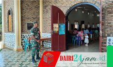 Babinsa Koramil 05/TP Laksanakan Pengamanan Ibadah Minggu di Gereja Katolik Kutabuluh