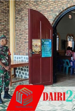 Babinsa Koramil 05/TP Laksanakan Pengamanan Ibadah Minggu di Gereja Katolik Kutabuluh