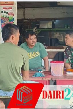 Babinsa Koramil 05/TP Ngeteh Bareng Bersama Warga Desa Tanah Pinem