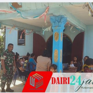Babinsa Koramil 05/TP Amankan Ibadah Minggu di HKBP Kutabuluh