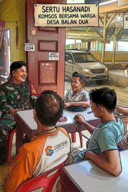 Babinsa Koramil 05/TP Komsos Bersama Warga Desa Balan Dua