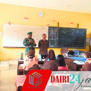 Sambangi Sekolah, Babinsa Berikan Nilai-Nilai Kebangsaan Kepada Siswa Sekolah Dasar