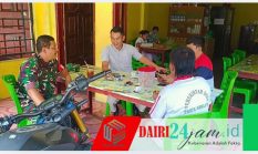 Babinsa Koramil 05/TP Ngopi Santai Bersama Kades dan Warga Desa Kutabuluh