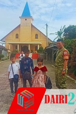 Pastikan Aman dan Tertib, Babinsa Laksanakan PAM Gereja