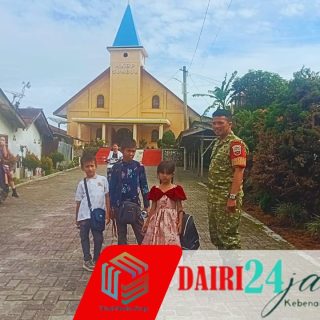 Pastikan Aman dan Tertib, Babinsa Laksanakan PAM Gereja