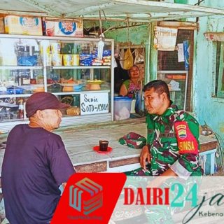 Babinsa Koramil 05/TP Eratkan Silaturahmi dengan Warga Suka Dame Lewat Ngopi Bareng