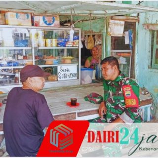 Babinsa Koramil 05/TP Sertu Warpadli Pererat Silaturahmi Lewat Ngopi Bareng Warga Desa Suka Dame